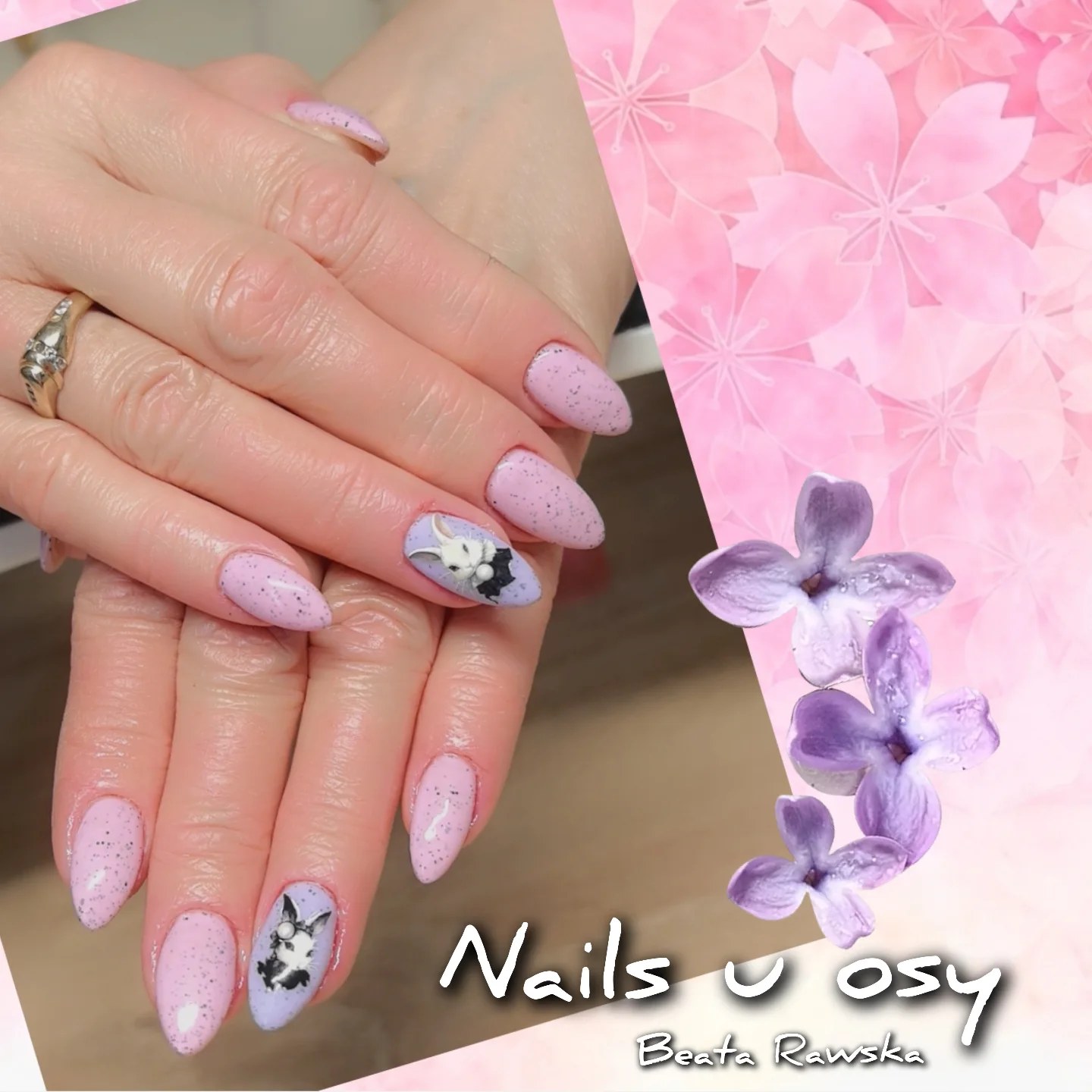 Manicure – wiosenny wzór z króliczkiem